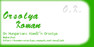 orsolya koman business card